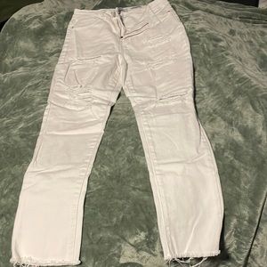 white denim ripped jeans